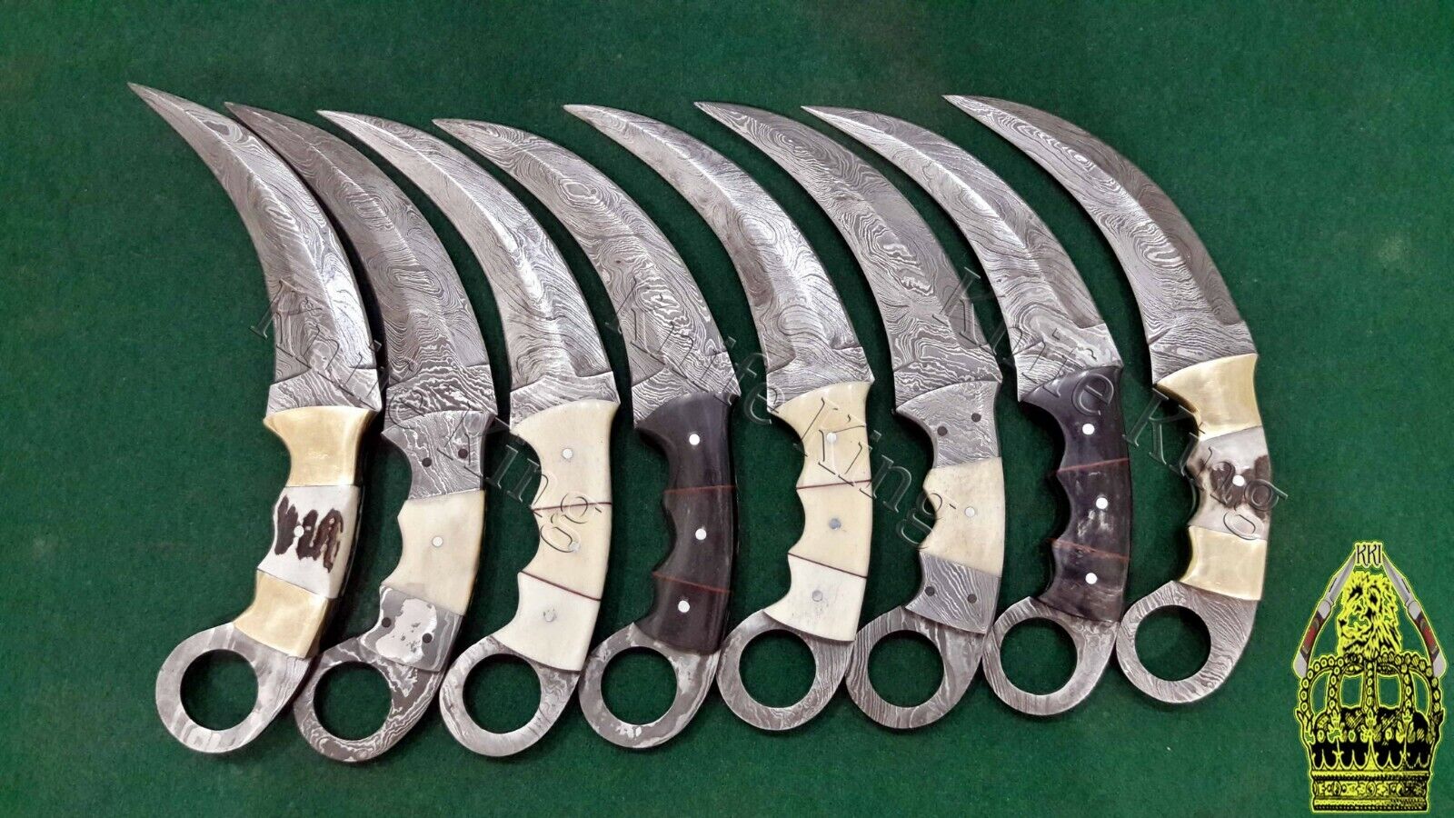 Custom Handmade Outstanding  Knife King\'s Damascus Steel Karambit  Knife (LOT)