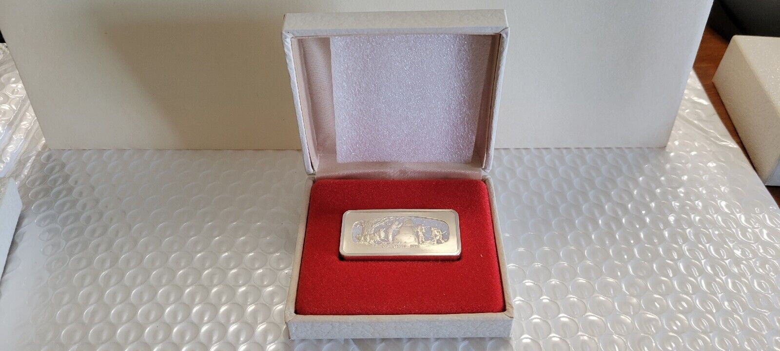 1974 Franklin Mint Christmas Ingot “The SNOWMAN” – 500 Grains Sterling Silver 