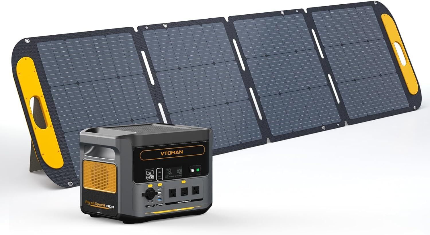 VTOMAN FlashSpeed 1500 Portable Power Station 1500W Generator+220W Solar Pannel