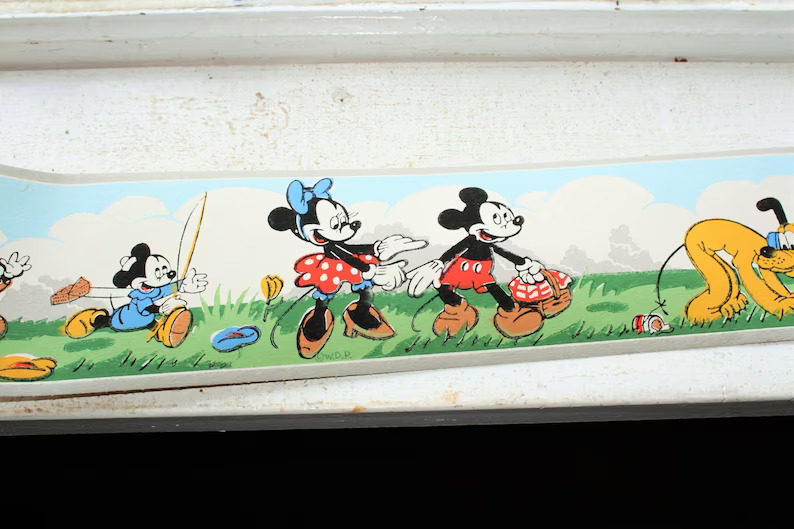 Vintage 1950s Mickey Mouse Wallpaper Border Dex Brand Unused Wall Paper