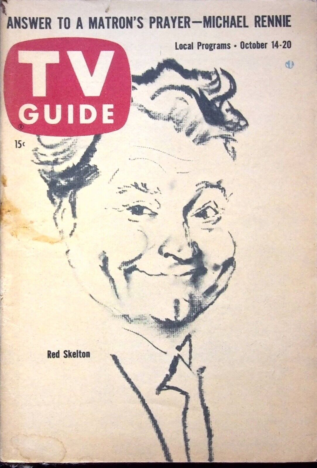 VTG. RED SKELTON - TV GUIDE MAGAZINE, VOL. 9, NO. 41 • OCT. 14, 1961 ISSUE #446