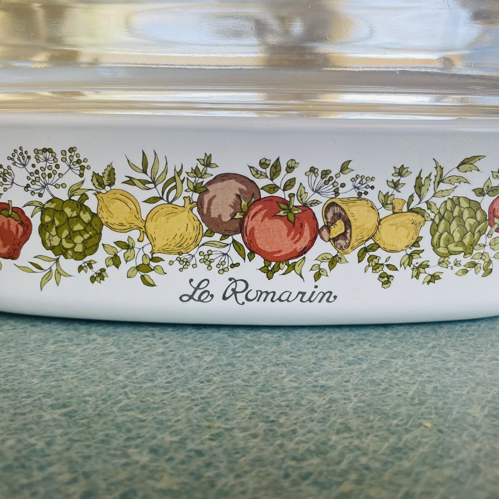 VTG 1970’s Corning Ware A-10-B Spice Of Life Le ROMARIN Casserole Dish Pyrex Lid