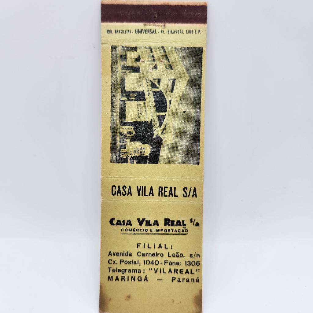 Vintage Matchbook Casa Vila Real Maring Paran