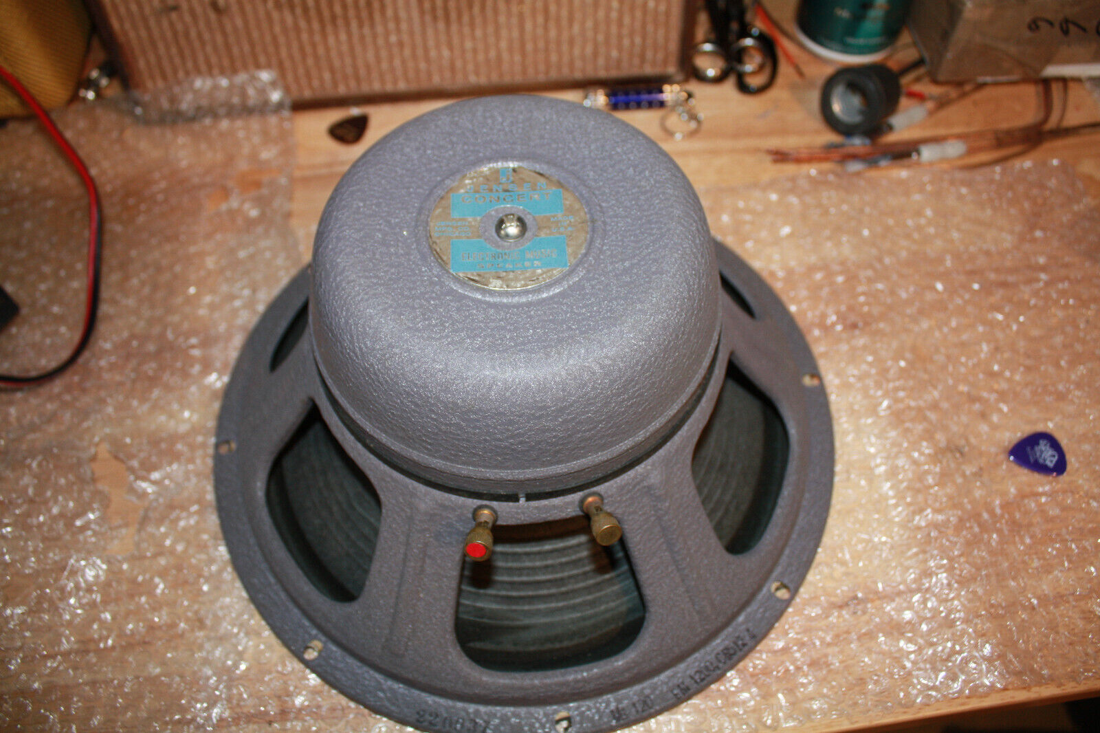 1970 Jensen MI-120/EM1200 Bass Speaker, Orig. 8 Ohm Cone, Looks & Sounds Great