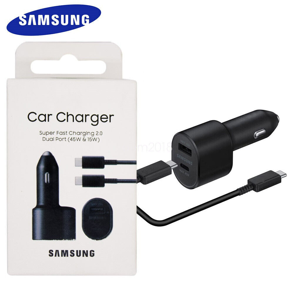 Samsung 45W Dual Port Super Fast Charging Car Charger &Type-C-/s22/s23 USA