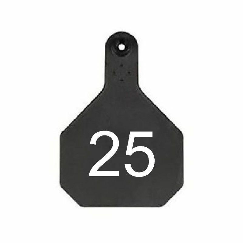 Y-Tex Large 4 Star Cattle Ear Tag Black Numbered 1-25