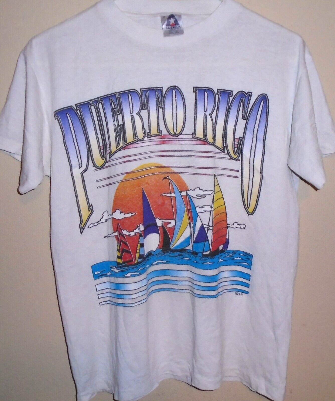 vintage 1980s Puerto Rico beach surf t shirt Medium made usa