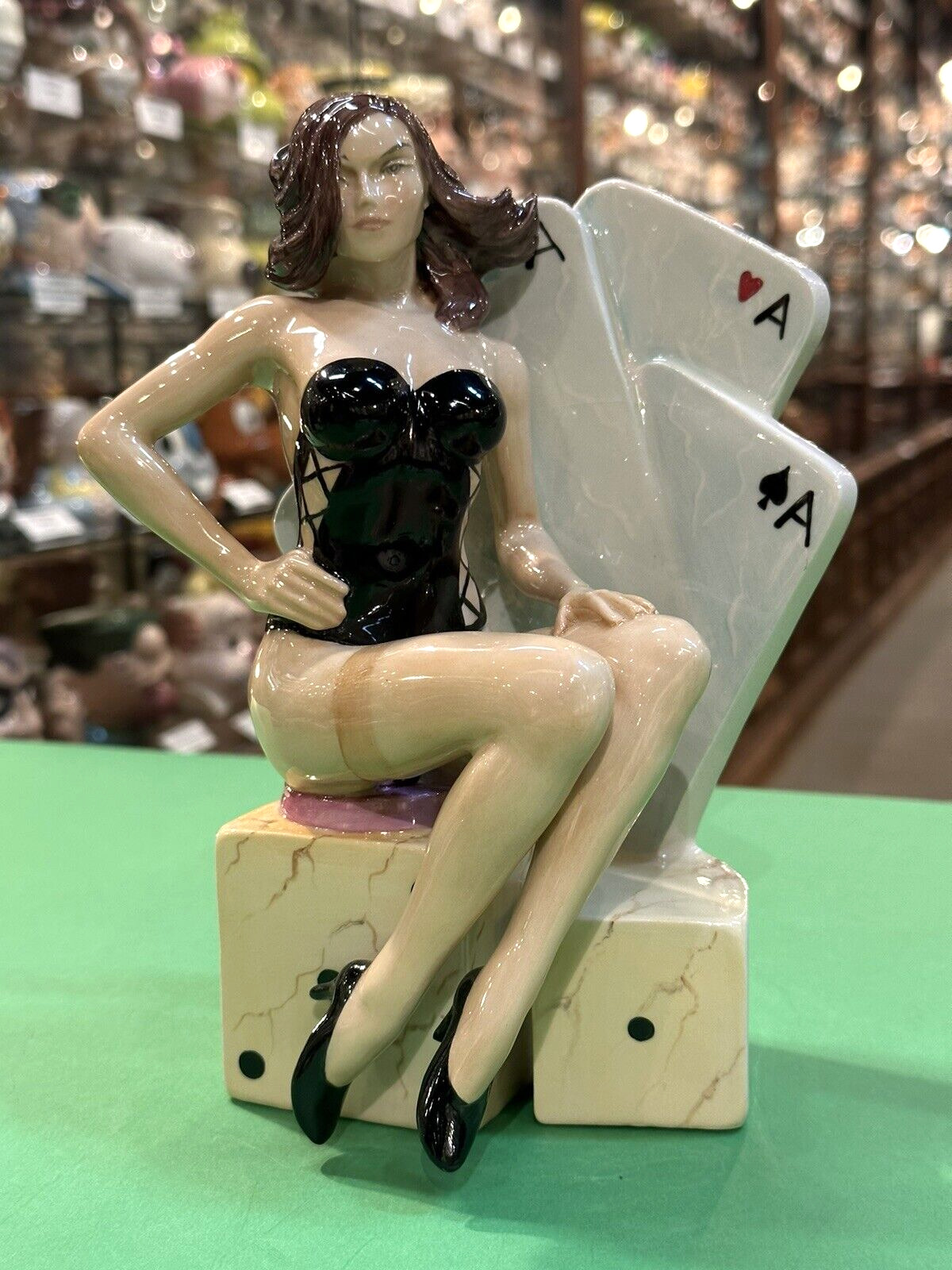Kevin Francis- \'Ace Player\' Cards Girl Figurine, Artists Edition 1/1