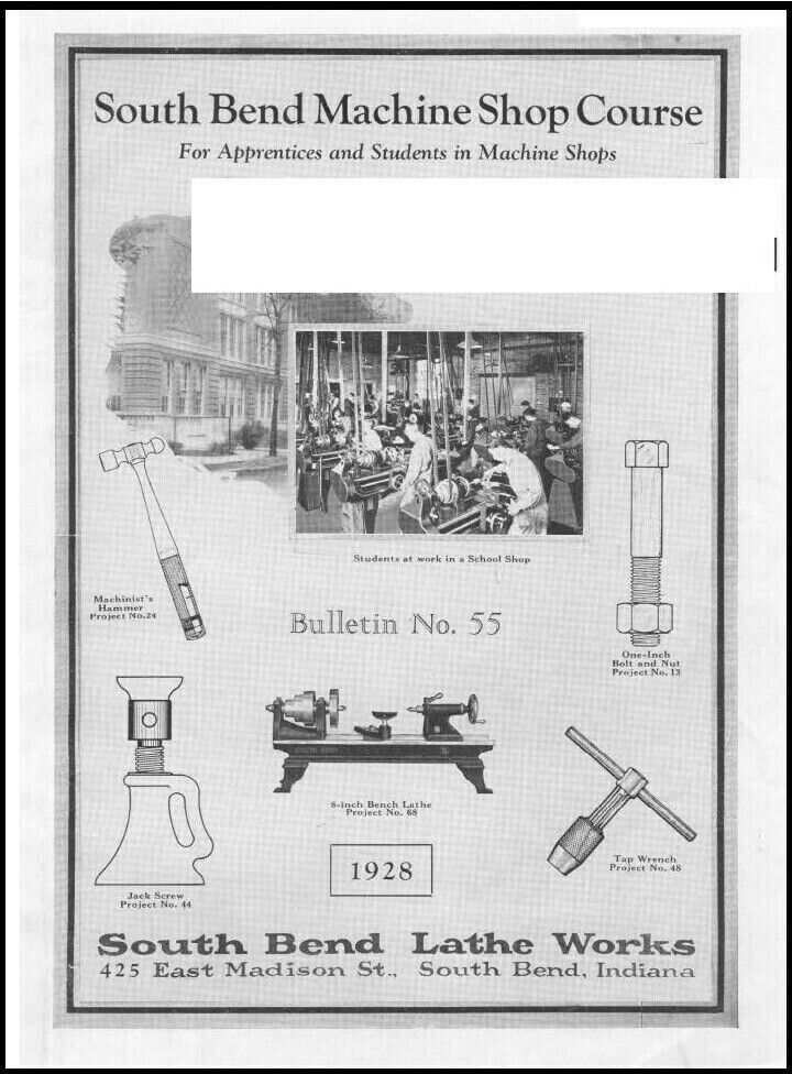 Shop Manual Fits South Bend Machine 1928 SB16