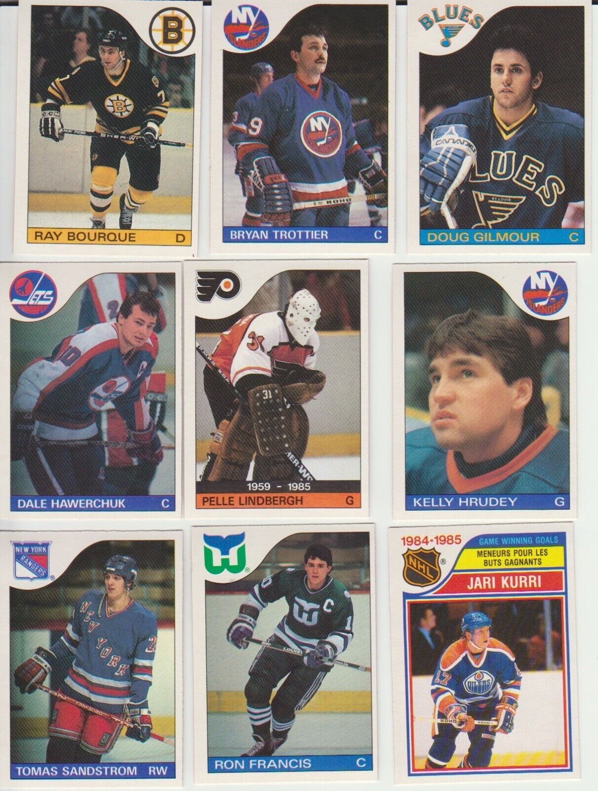 1985-86 O-Pee-Chee Hockey SET BREAK singles - stars, commons, Hall of Famers