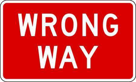 Lyle R5-1A-36Ha Wrong Way Traffic Sign, 24 In H, 36 In W, Aluminum, Horizontal