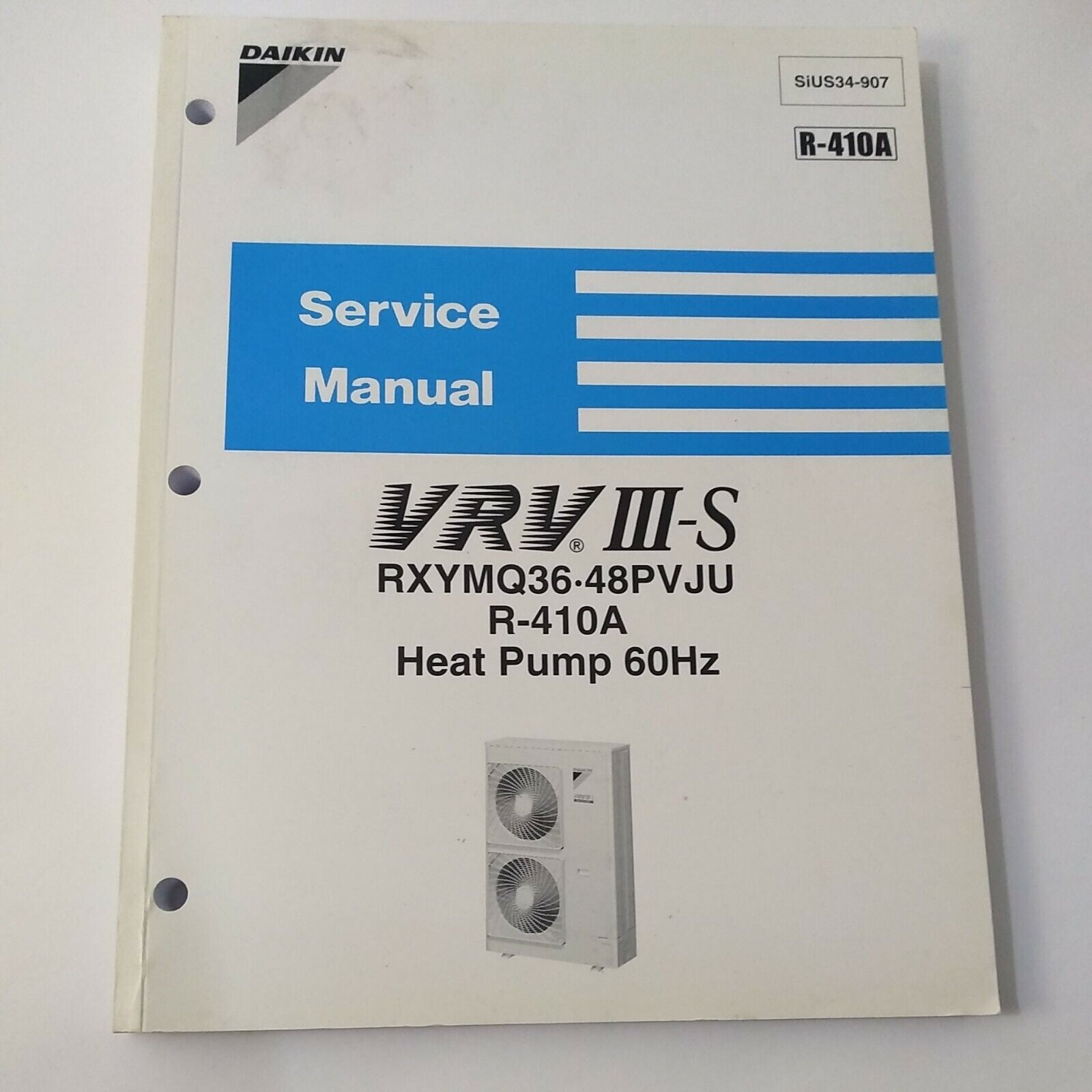 Daikin VRV III-S SiUS34-907 R-410A Service Manual Heat Pump