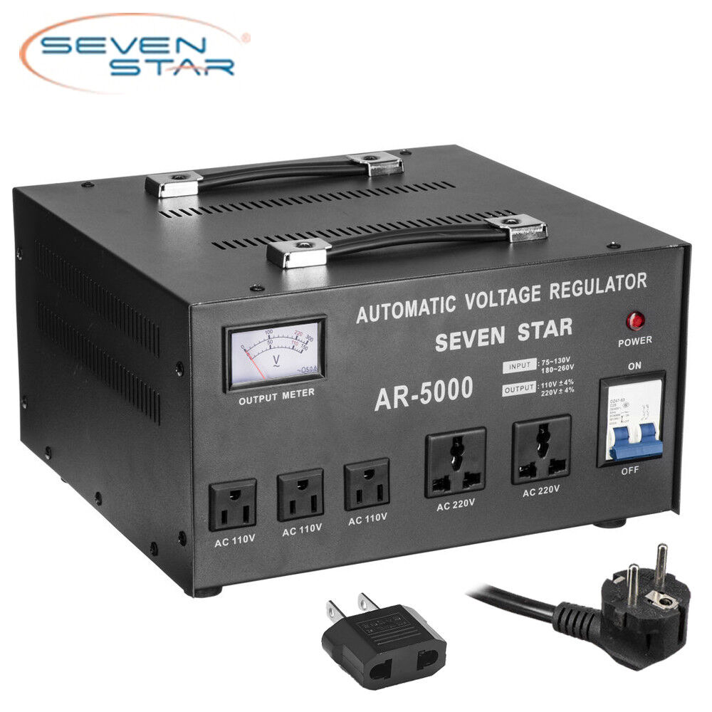 Sevenstar AR-5000W Watt Up/Down Transformer Regulator/Stabilizer 120V-220V Volt