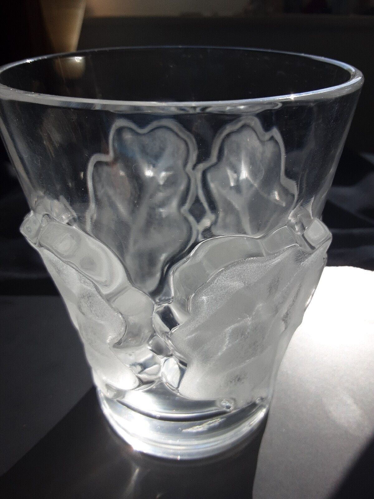 Lalique France Double Old Fashion Glass Tumbler 4.75\