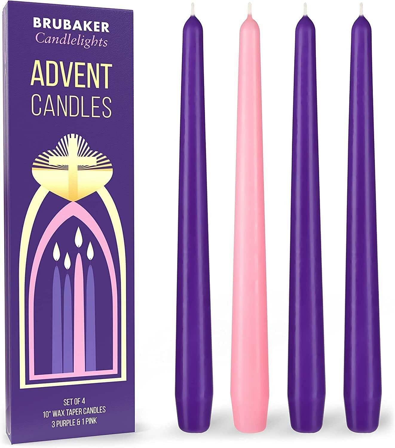 BRUBAKER Advent Candles Purple & Pink - 10\