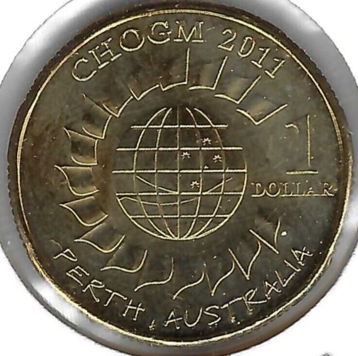 2011 AUSTRALIA Uncirculated One Dollar QEII & Chogm Meeting Coin