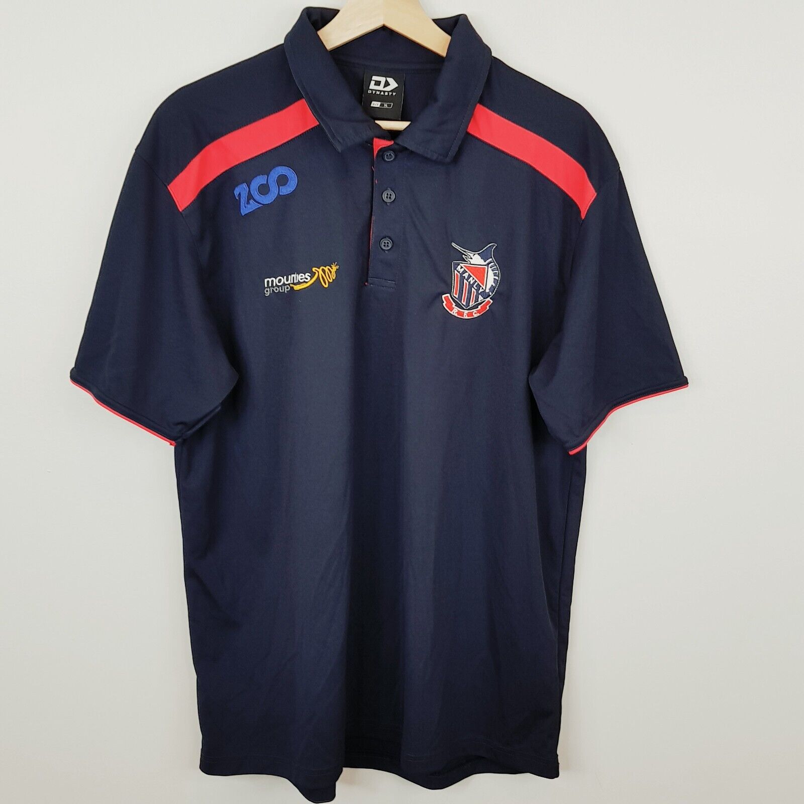 MANLY R.F.C Manly Marlins Rugby Union Football Club Mens Size XL Navy Polo
