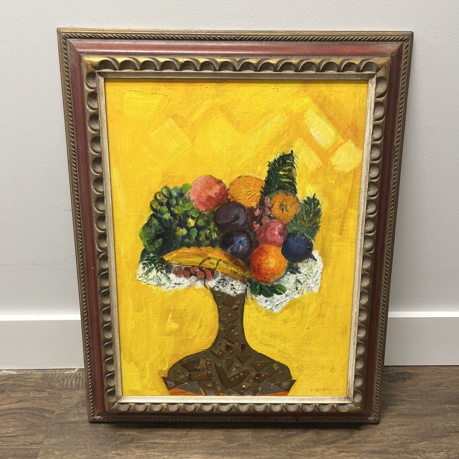 Caroline Newhouse (American, 1910-2003) Original Mixed Media Oil Painting Framed