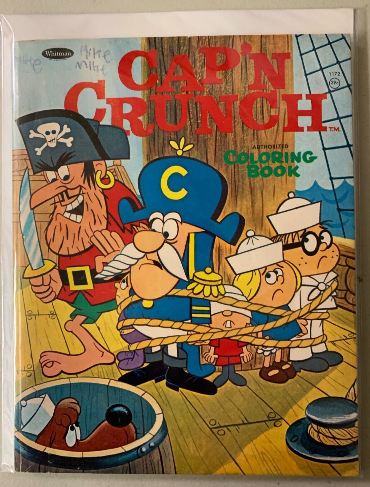 Captain Cap'N Crunch coloring book Whitman (4.0 VG) 1 page colored (1968)