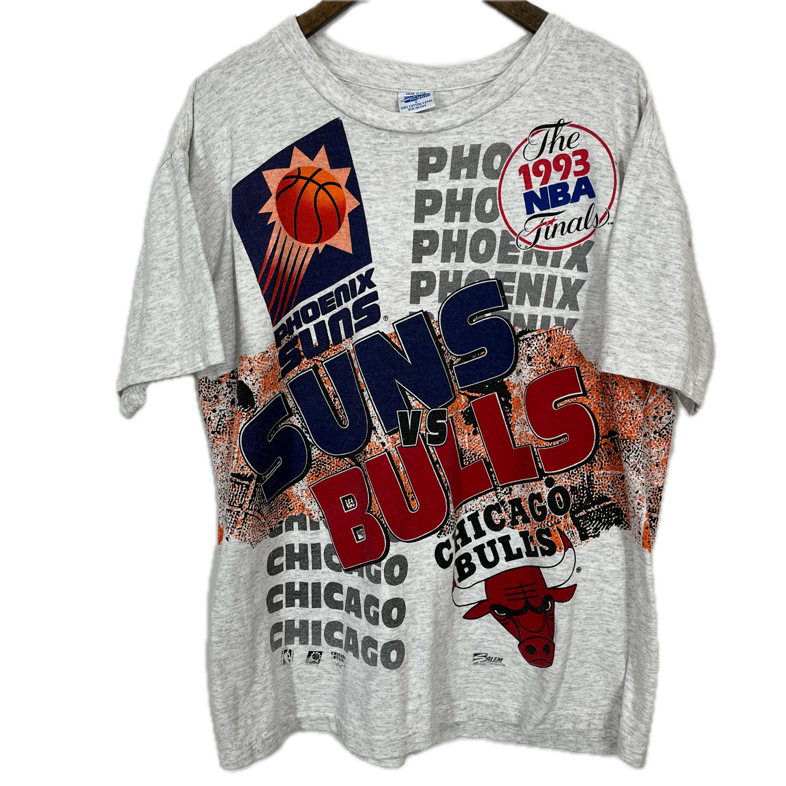 Vintage 1993 Phoenix Suns VS Chicago Bulls Championship Ticket T-Shirt L Salem