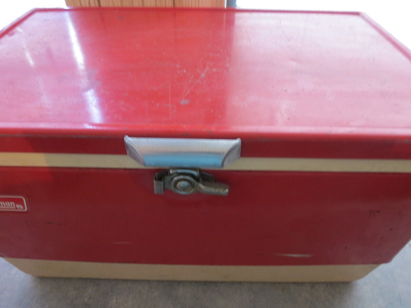 Coleman Cooler Steel Vintage RED from 1960s AS SEEN SET SHIPPING