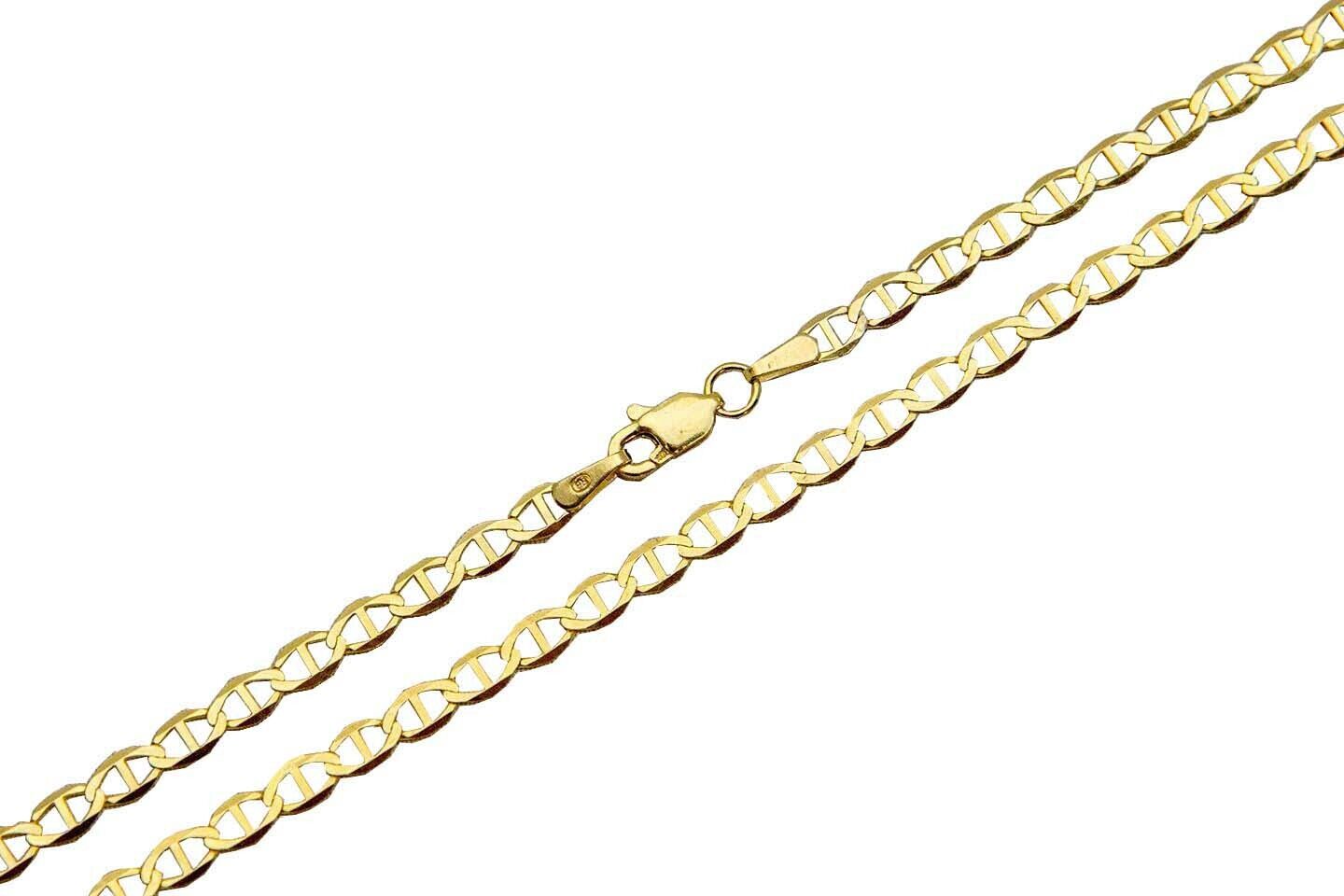 10k Solid Yellow Gold Mariner Link Chain 2mm-6mm Men\'s Women Necklace 7\
