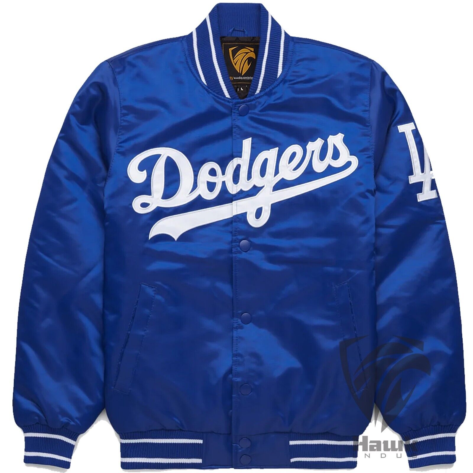 Las Angeles Dodgers Blue Satin Baseball Bomber Jacket Athletic Vintage Clothes 