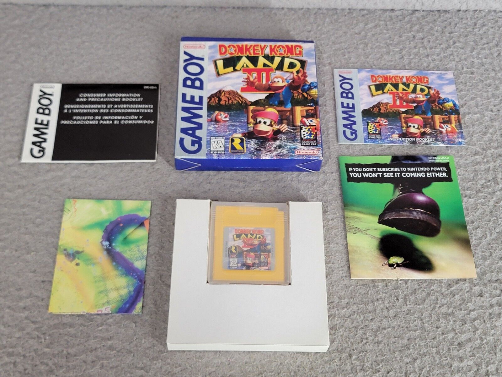 Donkey Kong Land 3, Nintendo Game Boy - CIB With Poster Complete In Box