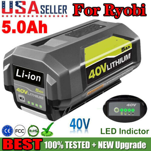 1~6 Pack For RYOBI Cordless Battery OP4050A 40V Lithium-Ion 5 Ah High Capacity
