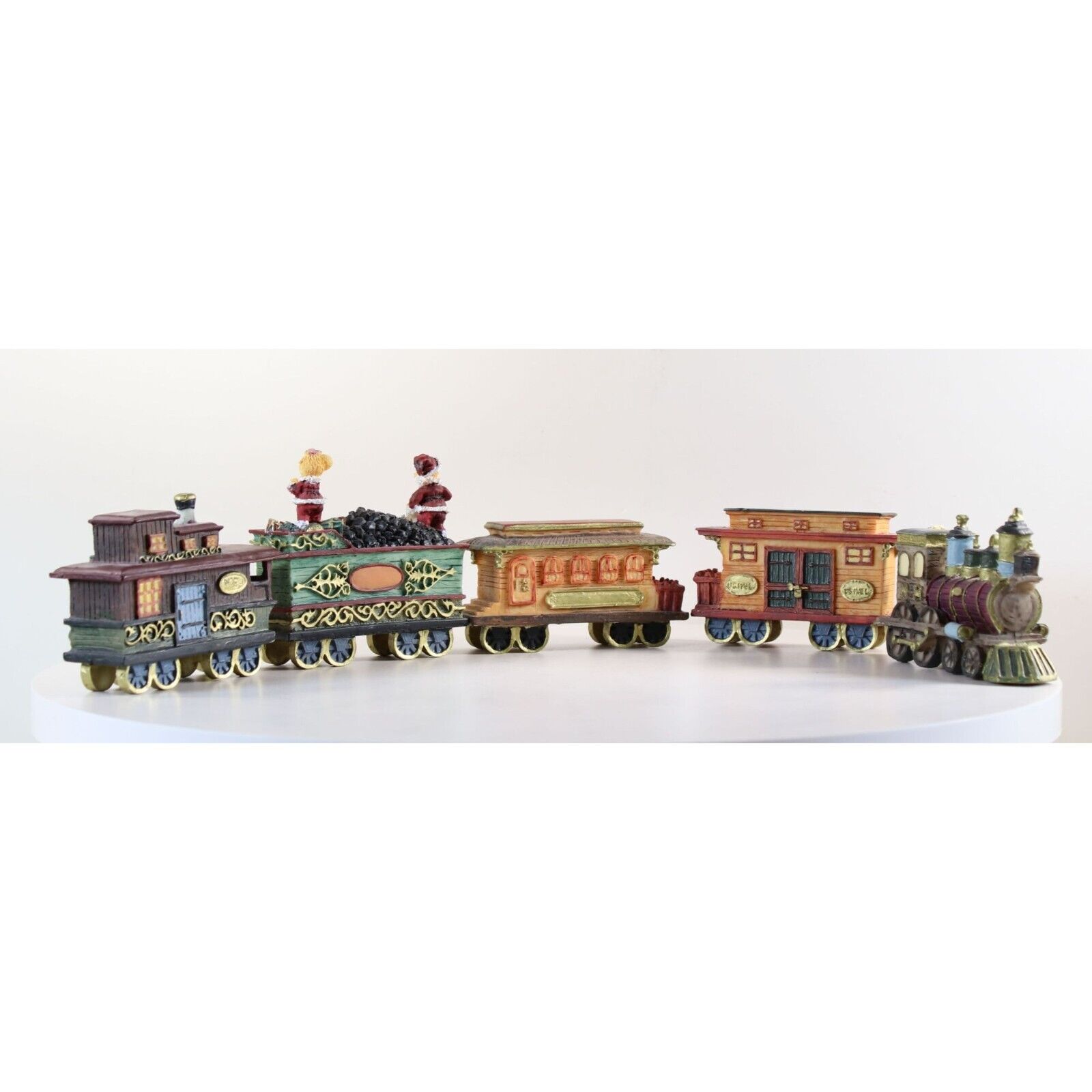 Vintage, Holiday Collection, Ceramic Christmas Train, 5 piece Set Teddy Bears