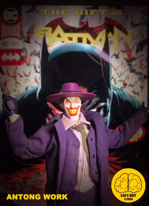 Customized Death Family Joker Clown Head Sculpt 1/12 Scale Fit Mezco Action Figu