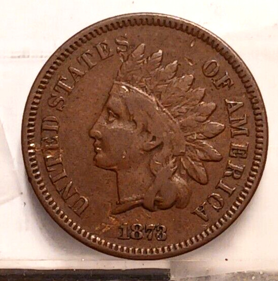 1873 Philadelphia Mint Indian Head Cent-Close 3 FINE-Details KM#90a