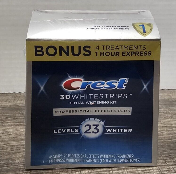 CREST 3D White Professional Effects PLUS Levels 23 Whiter 48 Strips Expires 2025