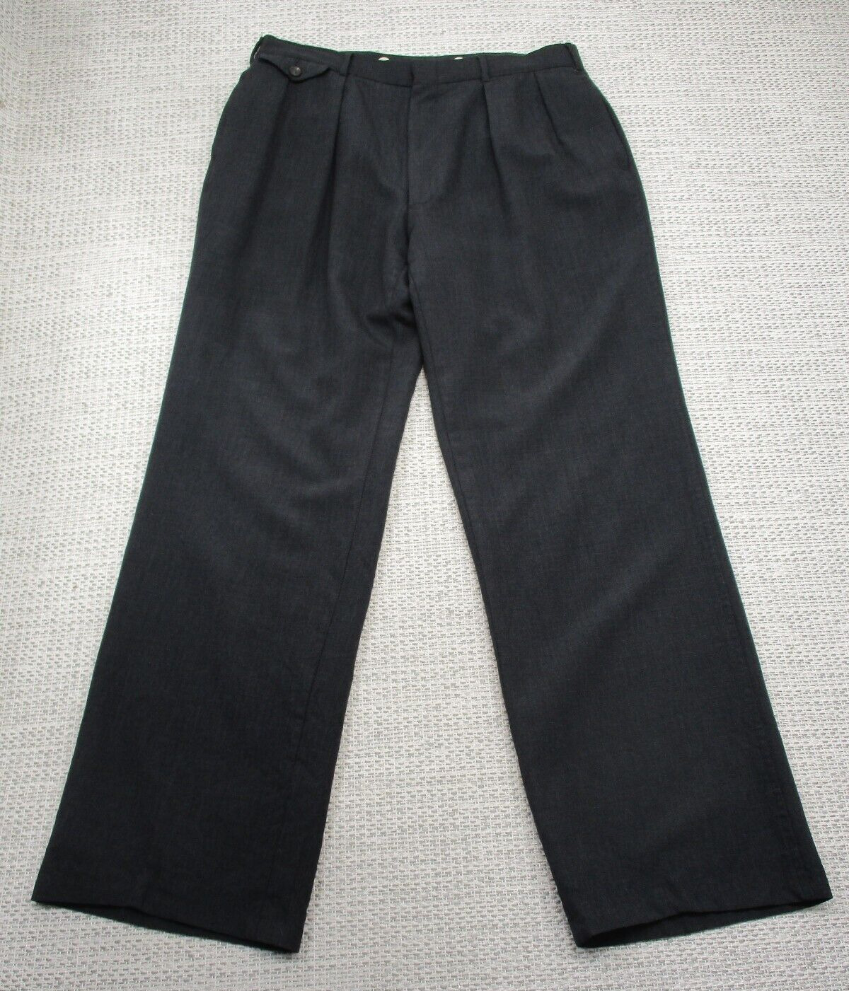 Vintage Polo University Club Pants Mens 33x31 Black Pleated 70s 80s Wool Dress