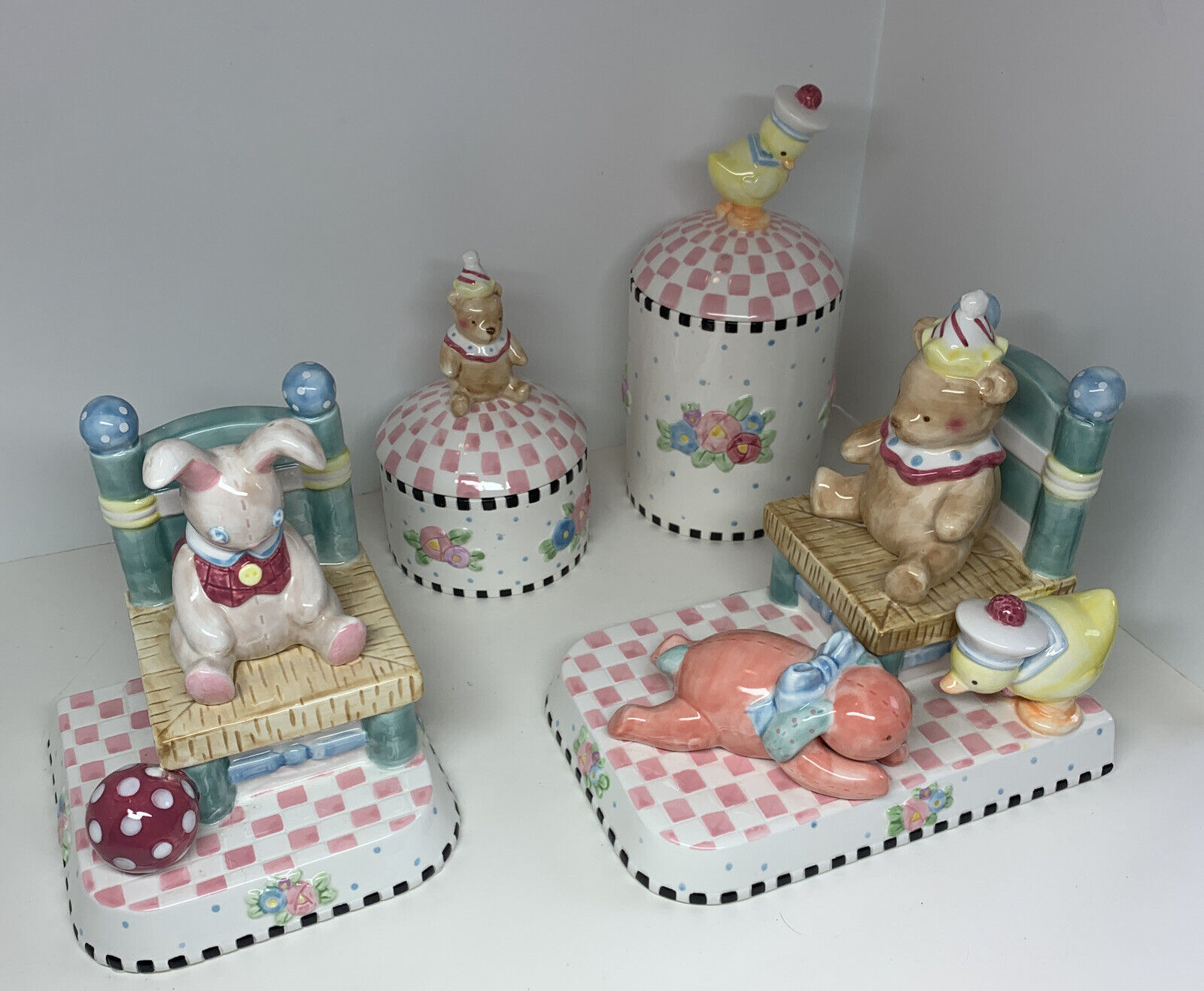 Mary Engelbreit - ME INK Lullaby Nursery Set- 2 Canisters And Matching Bookends