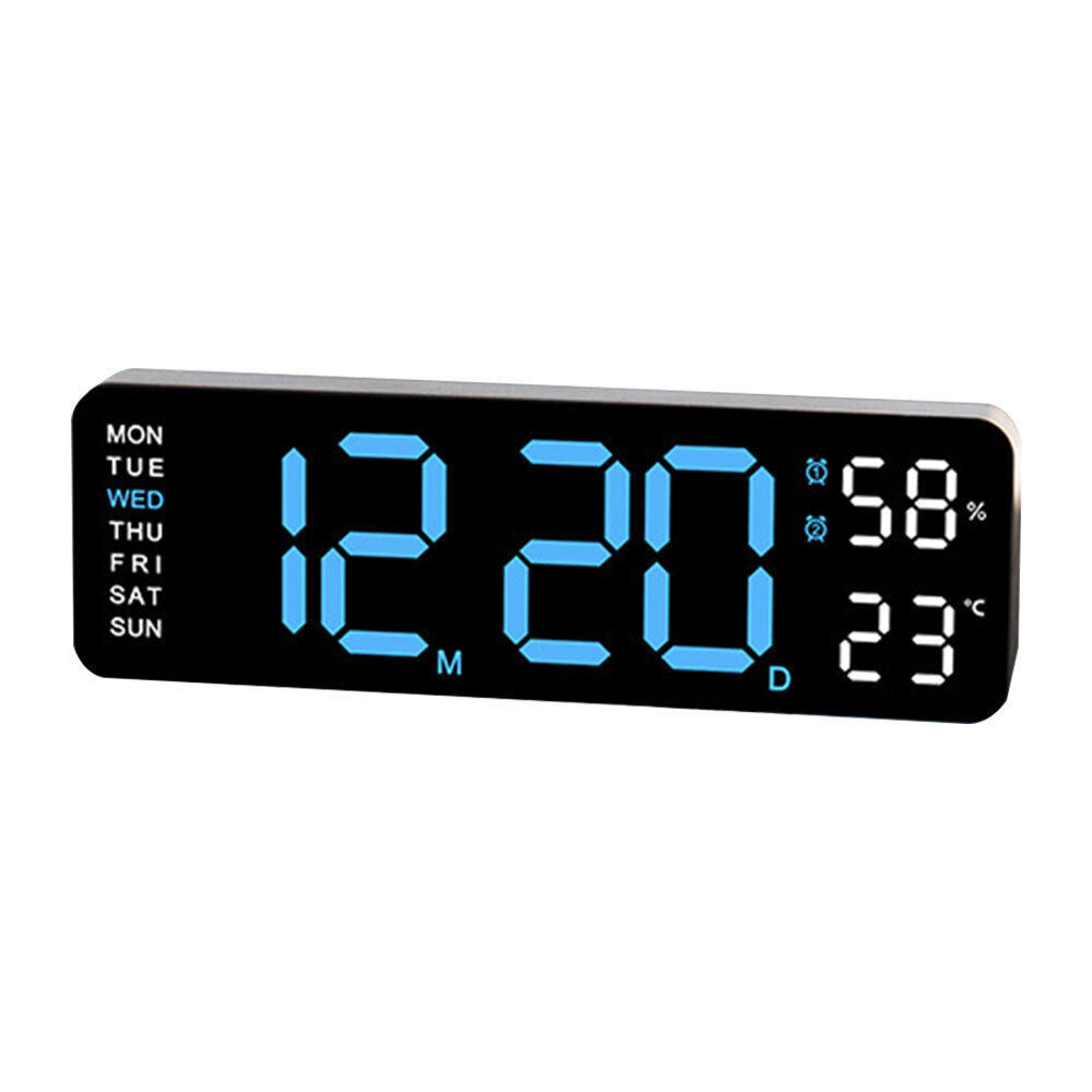 Digital LED Large Display Wall Desk Alarm Clock With Calendar Temperature Date