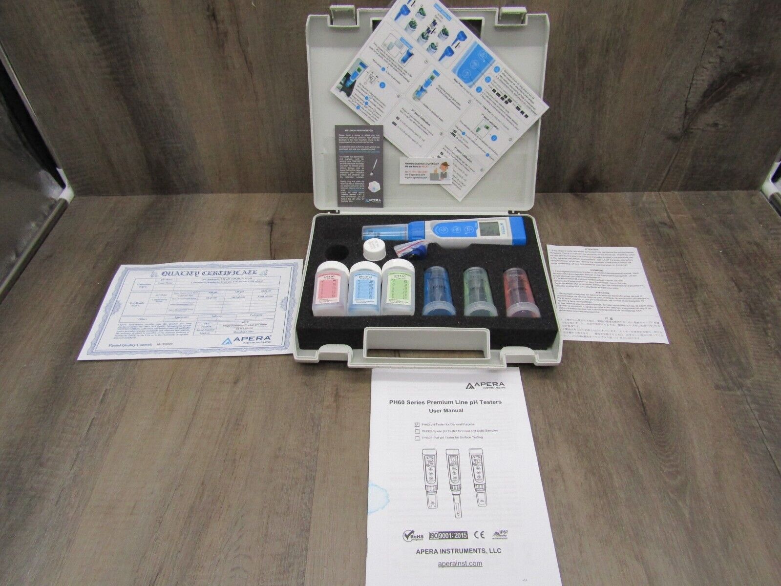 Apera Instruments AI311 Premium Series PH60 Waterproof pH Pocket Tester Kit