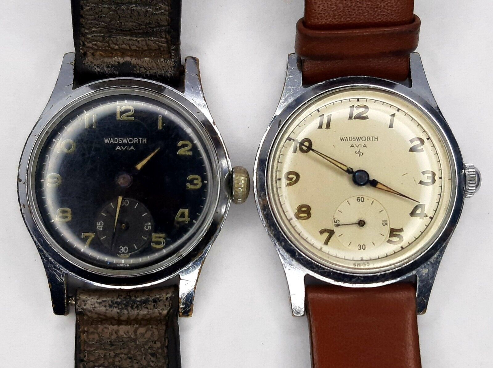 Vintage SWISS Wadsworth Elgin Military Style Watches - Mechanical - Working 