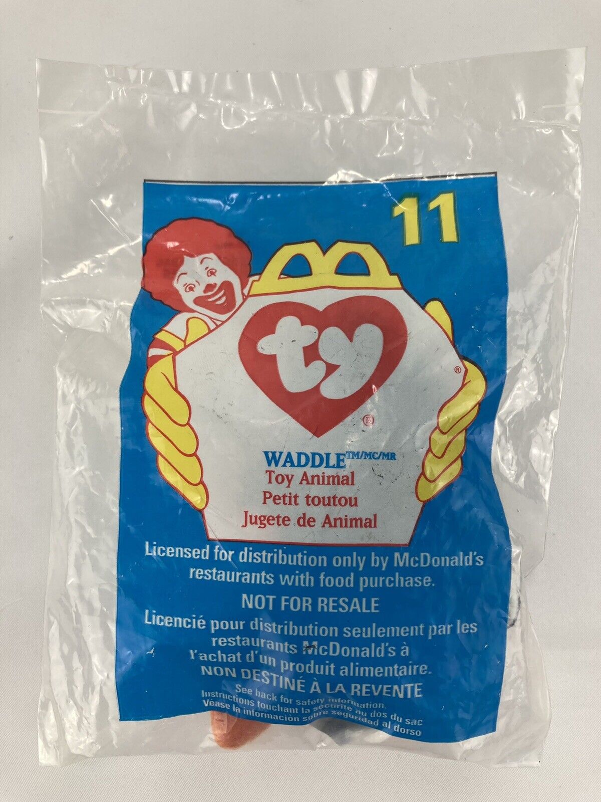 McDonalds Ty Beanie Baby Waddle 1998 #11