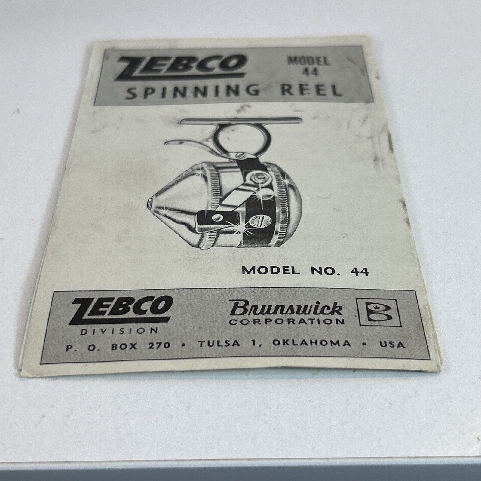 Zebco Manual 44 Vintage Cast Reel ( Original Paperwork Only )  Scarce