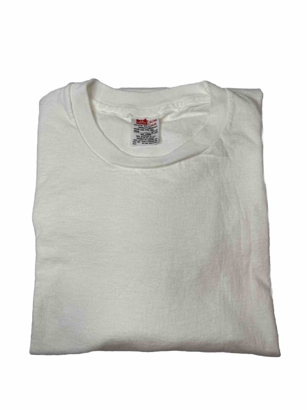 Vintage 1980’s Hanes Single Stitch Blank White T Shirt USA Men’s XL New