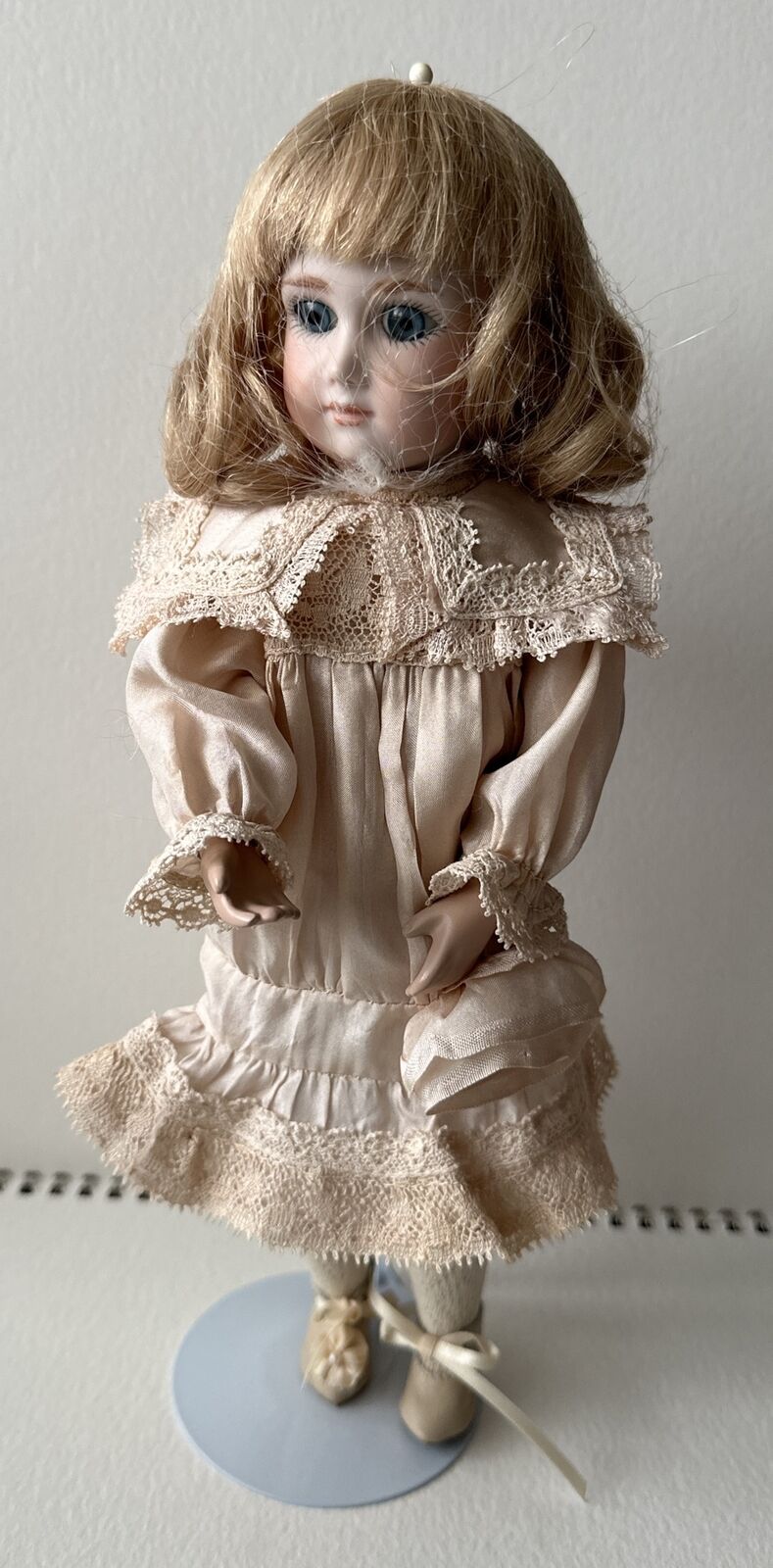 Antique Andre Thuillier A9T Bisque Head Bebe Artist Signed Repro 11” Doll