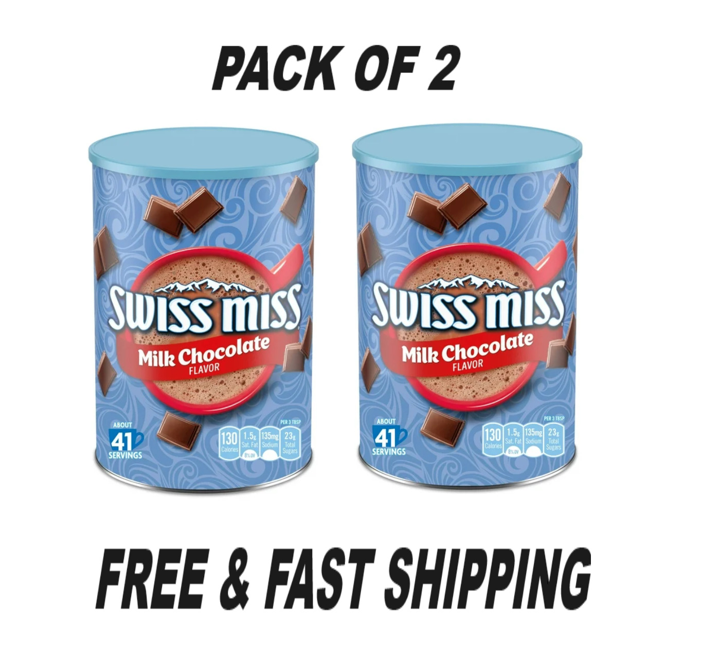 Swiss Miss Milk Chocolate Flavored Hot Cocoa Mix, 45.68 oz. Canister