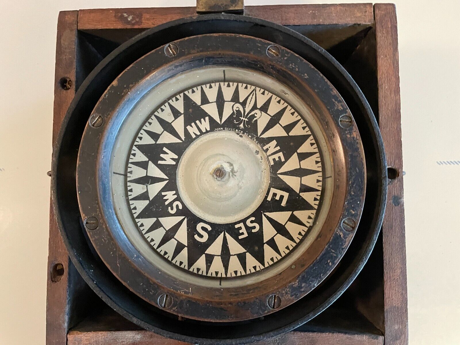 Antique Brass Nautical Gimbal Compass