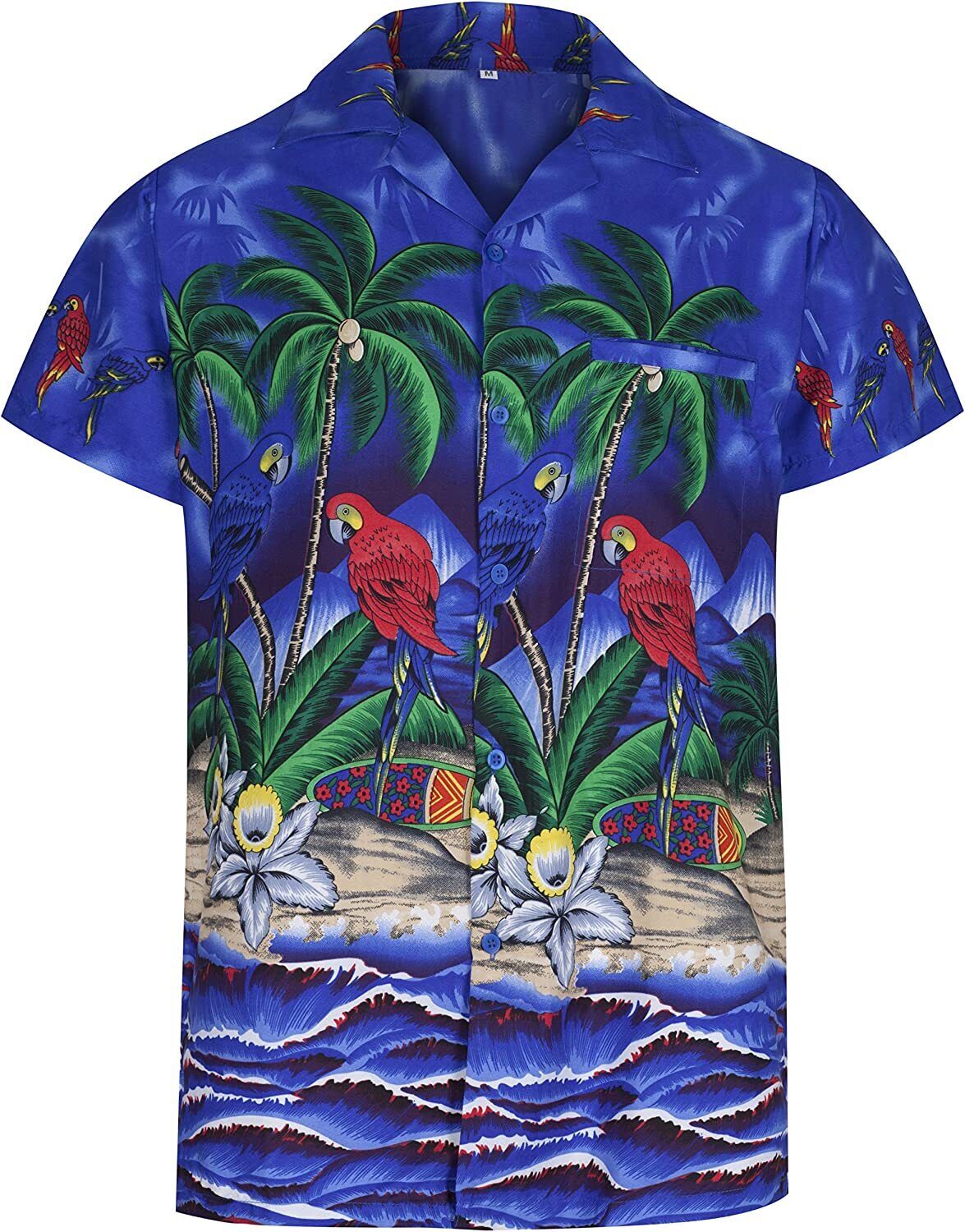 Hawaiian shirt Mens aloha party holiday vacation beach casual