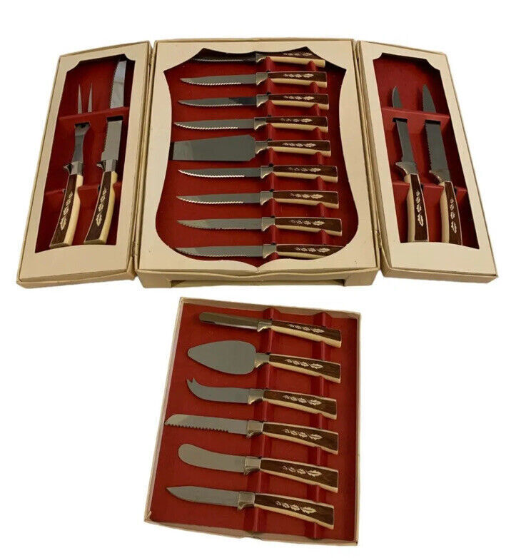 Vintage Set Cutlery Regent Sheffield English Blades 19 Piece Treasure Chest
