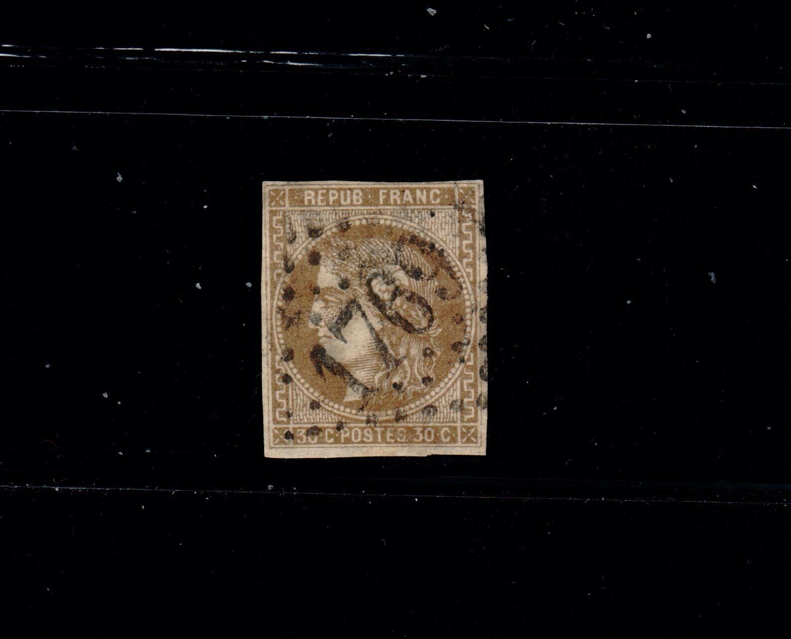 France SC# 46. Used. 1870-71 Bordeaux Issue 40c Brown