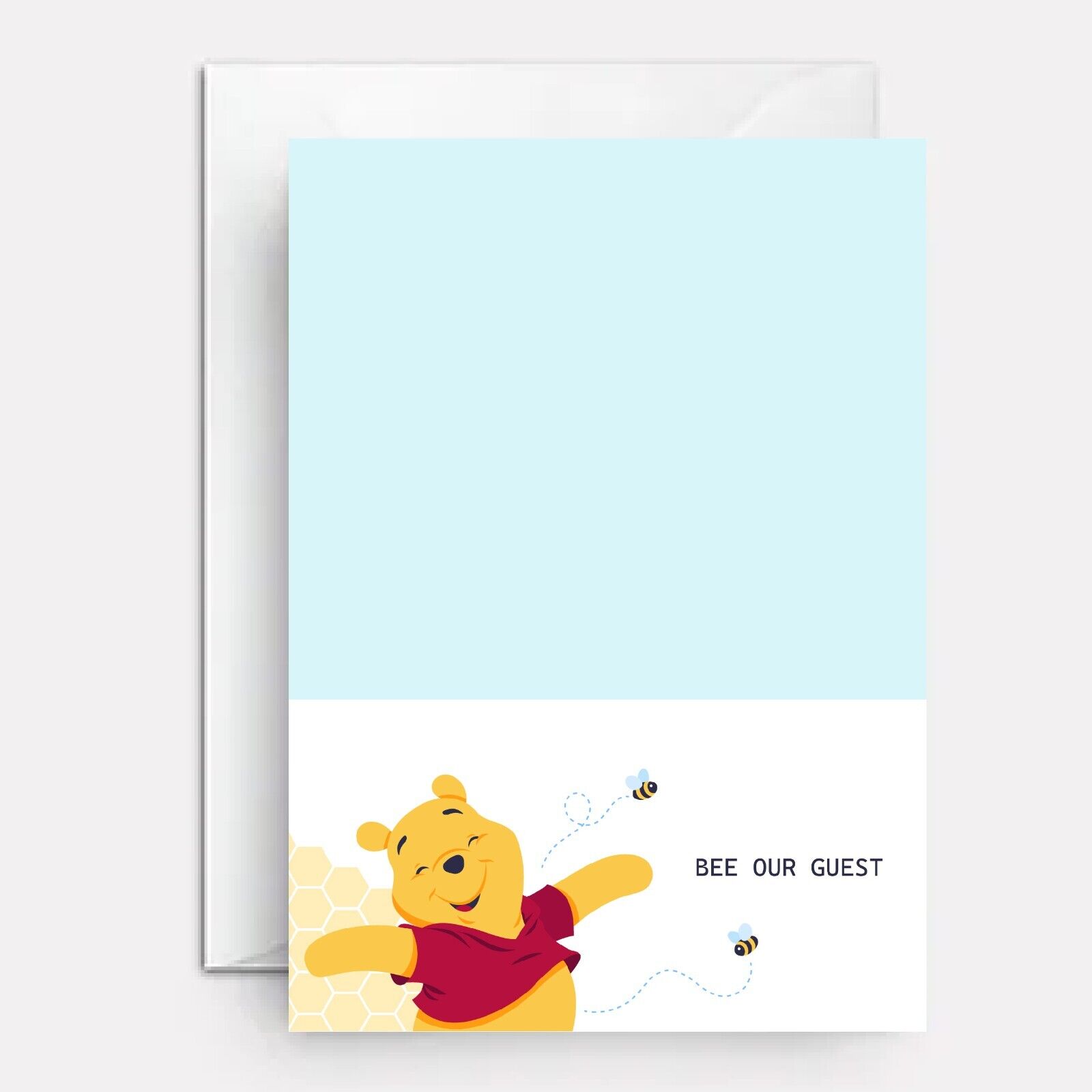 Pooh bear baby shower invitations | 20 invites + 20 envelopes | Bee Our Guest