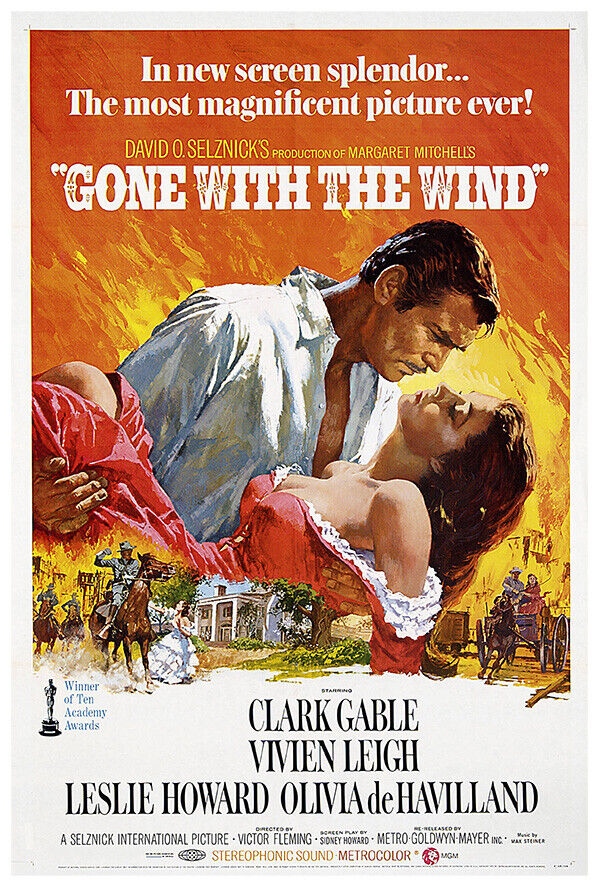 Gone with the Wind - Clark Gable - Movie Poster