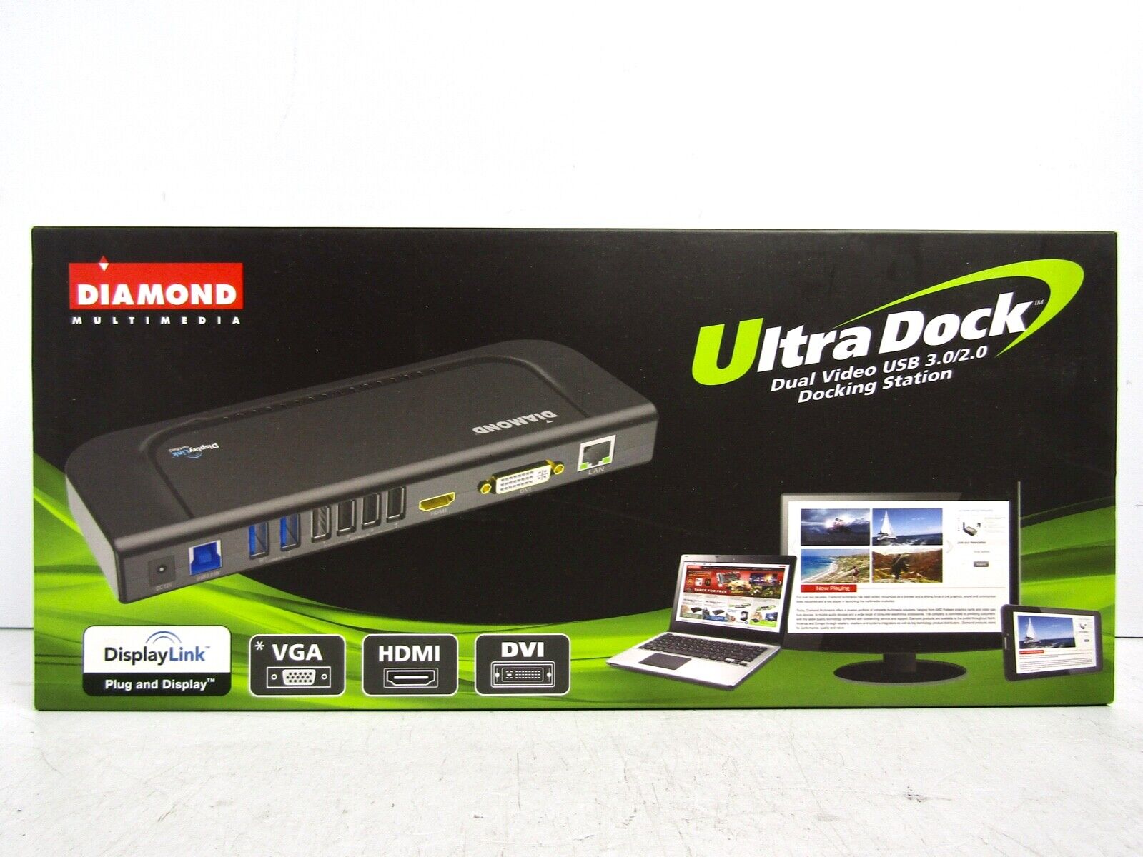 Diamond Multimedia Ultra Dock Dual Video USB 3.0/2.0 Docking Station DS3900V2